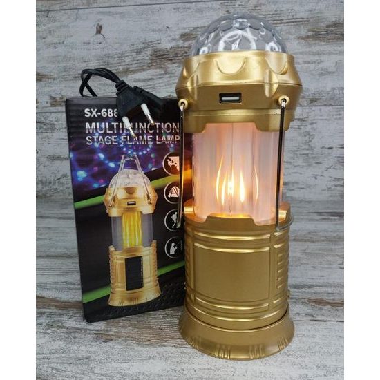 Solární LED kempingová svítilna s efektem stroboskopu