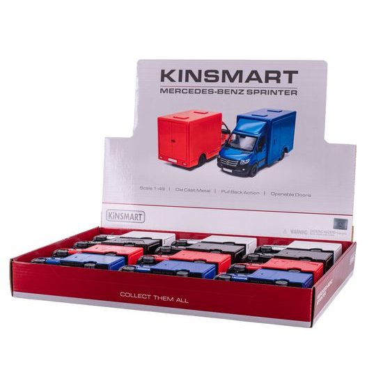 Kinsmart Mercedes-Benz Sprinter 12,5cm kov zpětný chod 4barvy 12ks v DBX