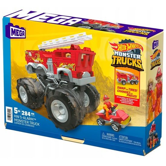 Monster Truck Stavebnice Hasičské Auto - MEGA Hot Wheels