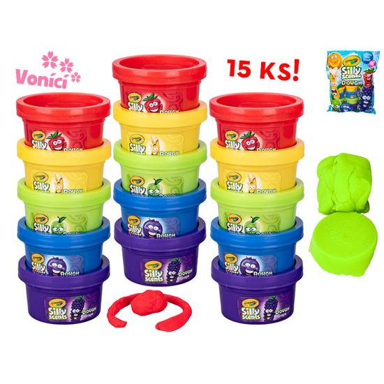 Crayola hmota tvarovací 28g vonící v kelímku 5druhů 24m+ 15ks v sáčku