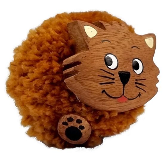 2Kids Toys Dřevěná magnetka velká pompon Kočka