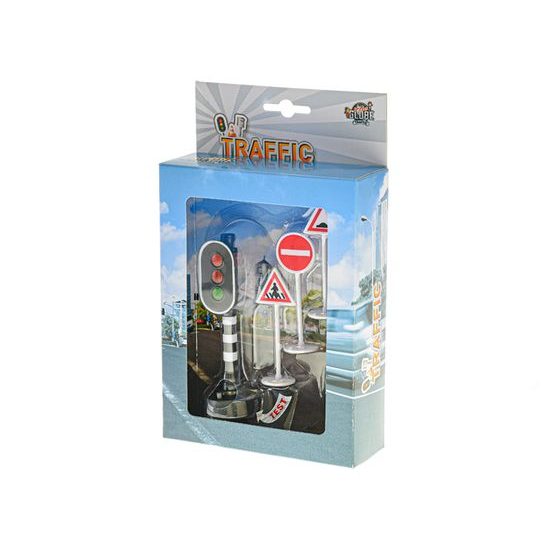 Kids Globe Traffic semafor 13cm na baterie se světlem + 3 značky v krabičce