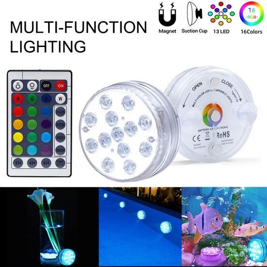 Ponorné RGB 13 LED světlo - podvodní noční lampa