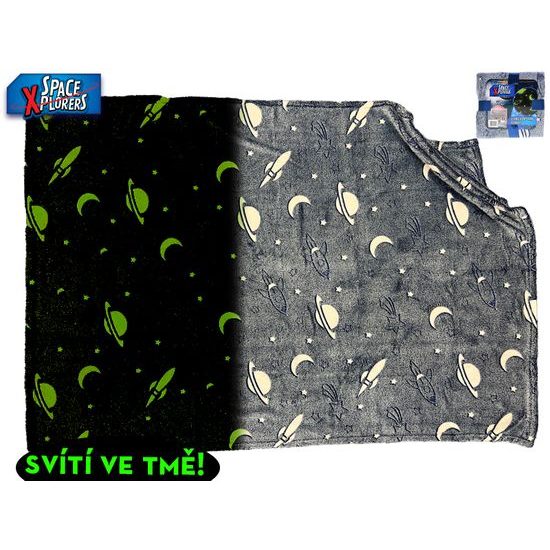 Space Xplorers deka 100x150cm vesmírný design ve tmě svítící 0m+ na kartě