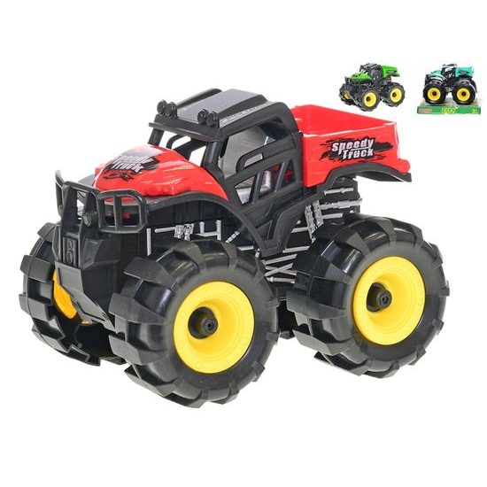 Auto terénní 14cm na setrvačník 3barvy v krabičce