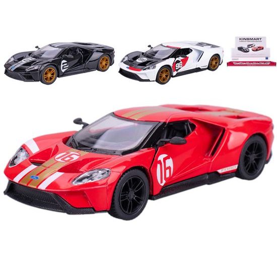 Kinsmart Ford GT Heritage Edition 12,5cm 1:38 kov zpětný chod 3barvy 12ks v DBX