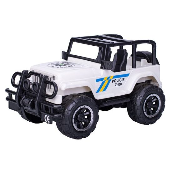 Jeep policejní 22,5cm na setrvačník v krabičce