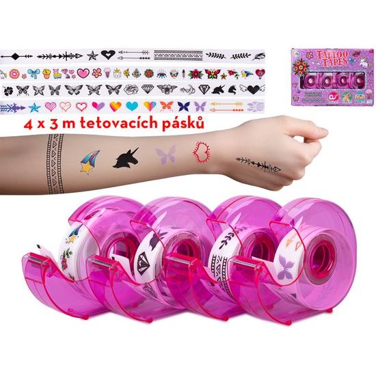 Lepící pásky s tetováním 4ks v krabičce