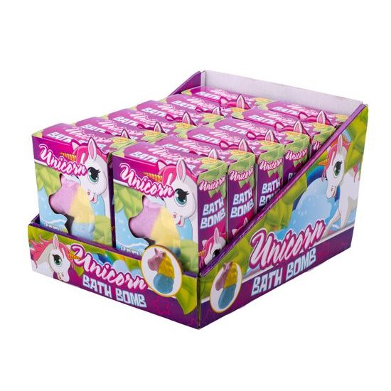 Unicorn bomba do koupele 70g ve tvaru jednorožce 2druhy v krabičce 12ks v PDQ