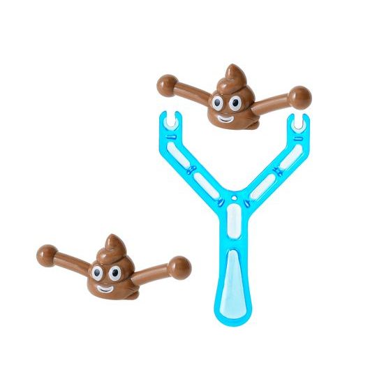 POO prak 9,5cm vystřelující lejna 2ks 3barvy na kartě