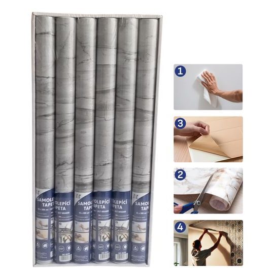 Samolepící tapeta 3Mx45cm - Bílý mramor