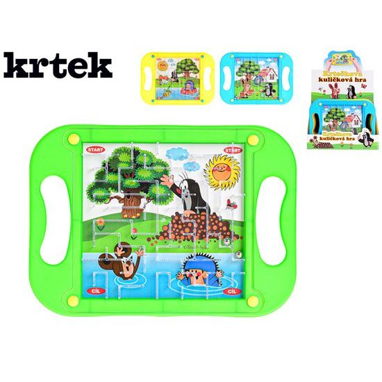 Krtek kuličková hra 20,5x14,5cm 3barvy 12ks v DBX