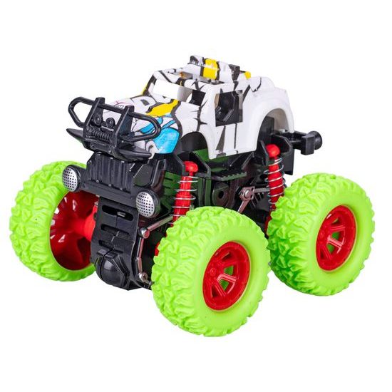 Crazy Truck monster truck 9cm na setrvačník velká kola grafitti design 4barvy na kartě