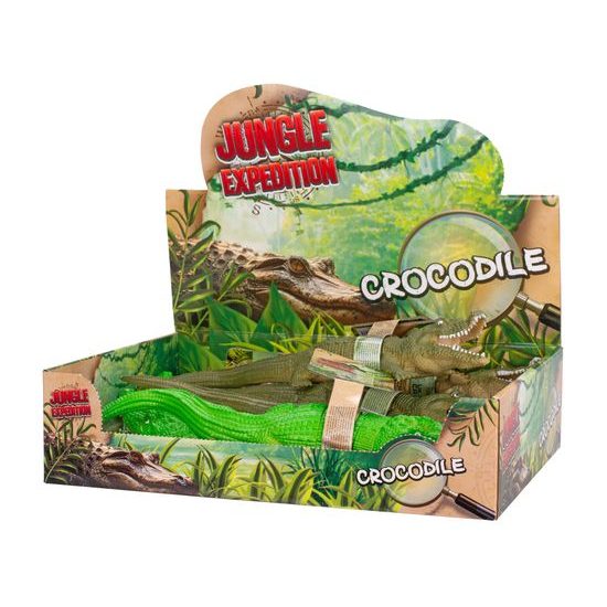 Jungle Expedition krokodýl 28cm 2barvy 8ks v DBX