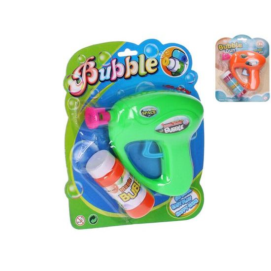 Bublifukovač pistole 12,5cm na setrvačník 2barvy na kartě