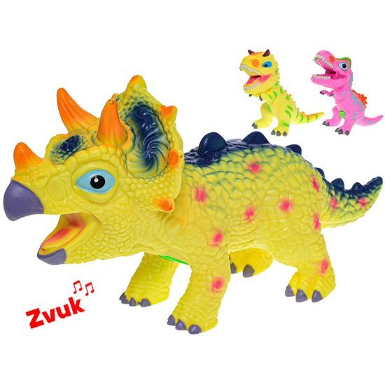 Dinosaurus 25-30cm na baterie se zvukem 3druhy v sáčku