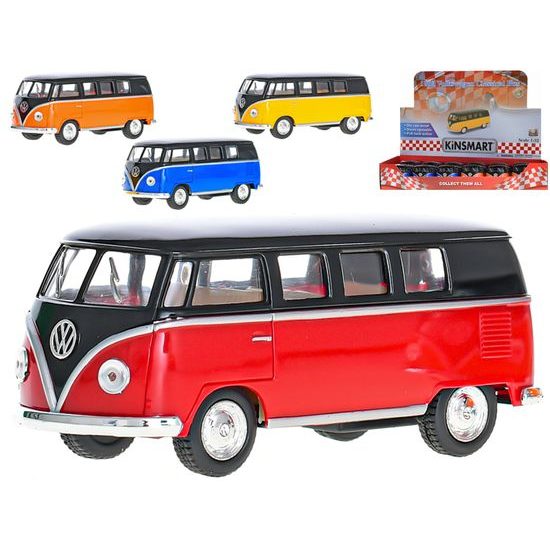 Kinsmart Autobus VW Classical 1962 1:32 13cm kov zpětný chod 4barvy 12ks v DBX