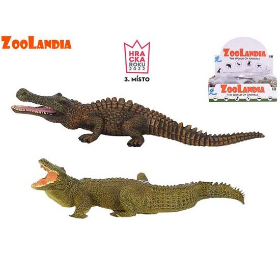 Zoolandia krokodýl 21-23cm 2druhy v sáčku 12ks v DBX