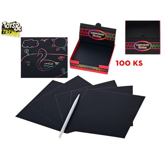Toys&Trends vyškrabovací obrázky 100ks s tužkou v krabičce