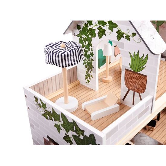 Dřevěný domeček pro panenky LULILO FLORO boho LED