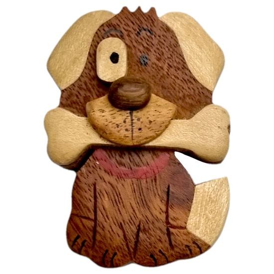 2Kids Toys Dřevěná magnetka velká Pes s kostí