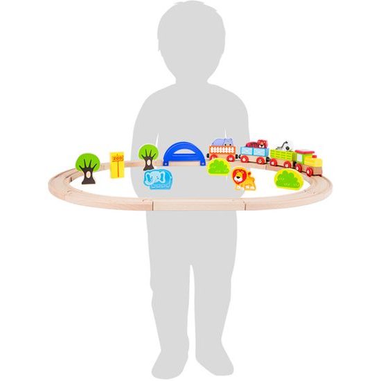 small foot Dřevěná vláčkodráha Moje zoo