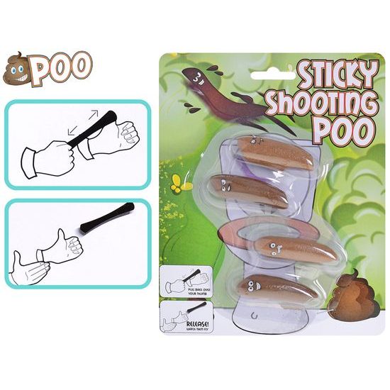 POO střílecí a lepící lejno 4ks na kartě