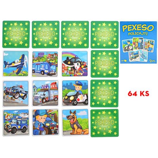 Pexeso Policisté 64ks v krabičce