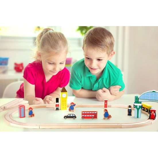 small foot Dřevěná vláčkodráha Paddington 43 dílů