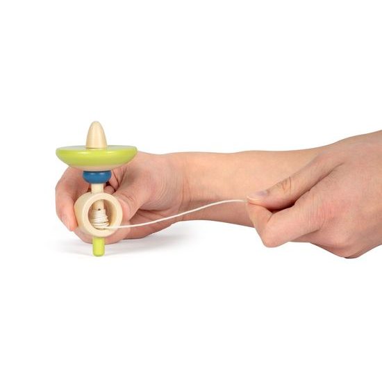 small foot Dřevěná káča s provázkem 1 ks