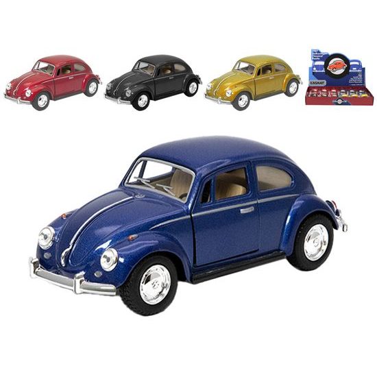 Kinsmart Classical Beetle 1:32 13cm kov zpětný chod 4barvy 12ks v DBX