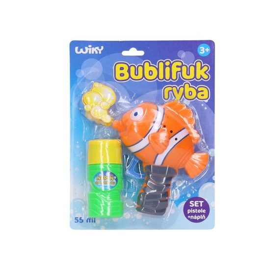 Bublifukovač ryba 13cm na setrvačník na kartě