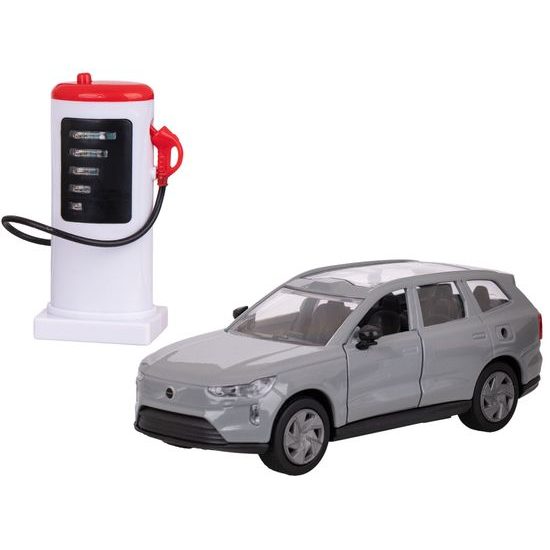 Kids Globe Traffic Volvo EX90 13,5cm kov zpětný chod+dobíjecí stanice na bat. světlo,zvuk v krabičce