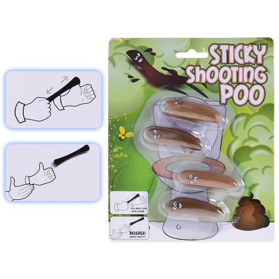 POO střílecí a lepící lejno 4ks na kartě