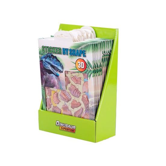 3D nálepky s dinosauřími motivy 2druhy 12ks v PDQ