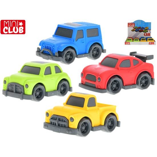 Mini Club auto 9,5cm volný chod 4druhy 4barvy 18m+ 12ks v DBX