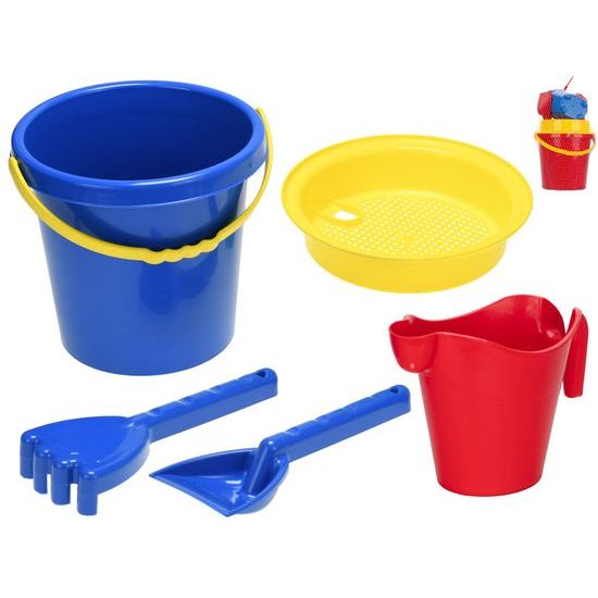 Sada na písek 17cm 4ks s konvičkou 16cm 2barvy 10m+ v síťce