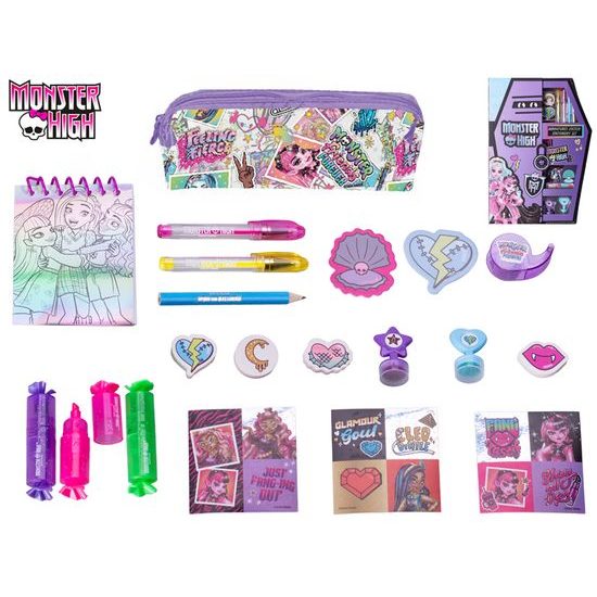 Monster High pouzdro s psacími potřebami a nálepkami v krabičce