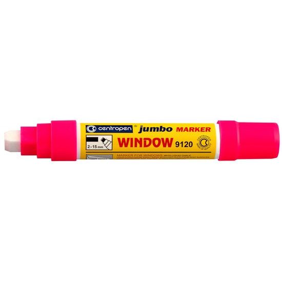 Značkovač RŮŽOVÝ, tekutý křídový JUMBO WINDOW 2-15 mm, CENTROPEN