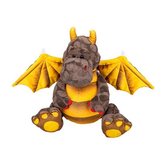 Drak plyšový 23cm hnědý sedící 0m+ v sáčku