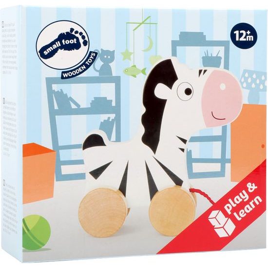 small foot Dřevěná tahací zebra