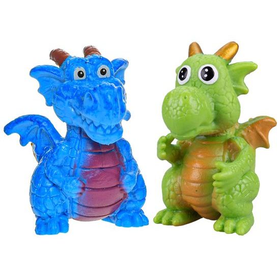 Drak figurka 3,5-6cm barevná 4ks 3druhy v krabičce