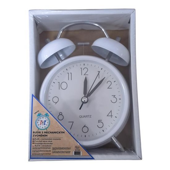 Budík s mechanickým zvoněním 16cm