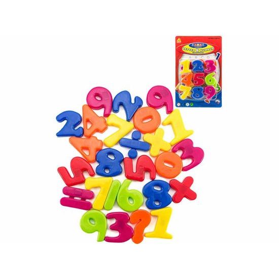 Magnetické číslice 4cm cca 27ks plast na kartě