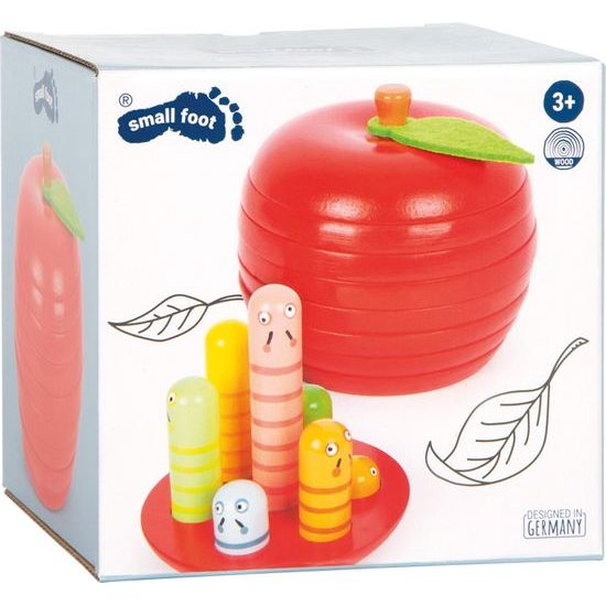 small foot Skládačka jablko s červíky