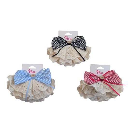 Neli Sponka do vlasů s mašlí Polka 13cm