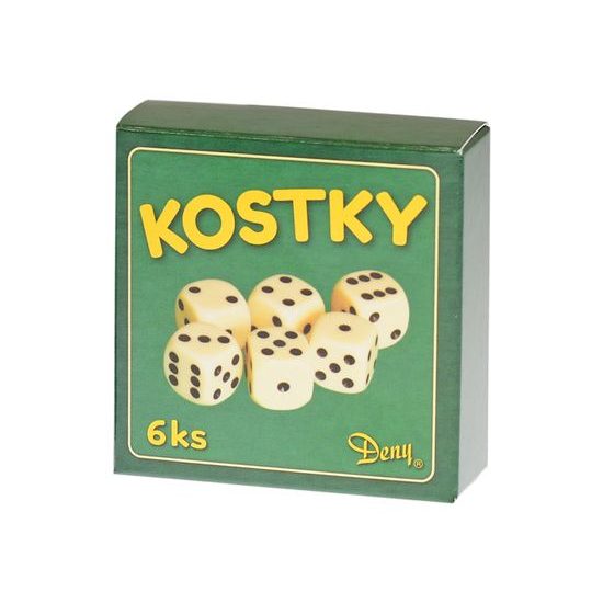 Kostky hrací 16mm 6ks v krabičce