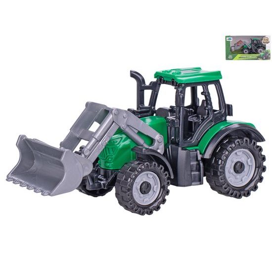 Traktor nakladač 11cm volný chod 2druhy v krabičce