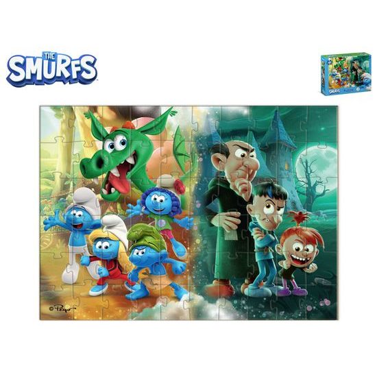 Šmoulové puzzle 32x23cm Drak 60dílků v krabičce