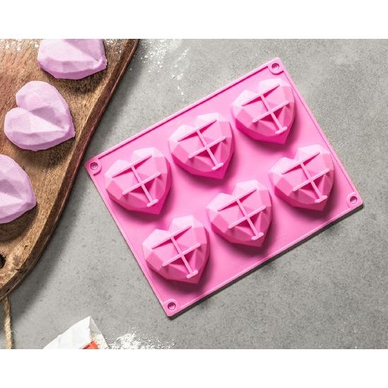 Forma na muffiny ve tvaru srdíček - 3D HEARTS